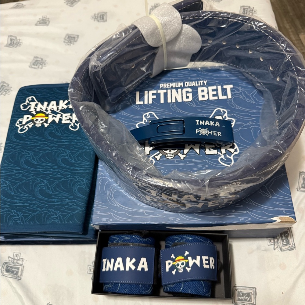 Inaka Power Blue Lifting Belt Set